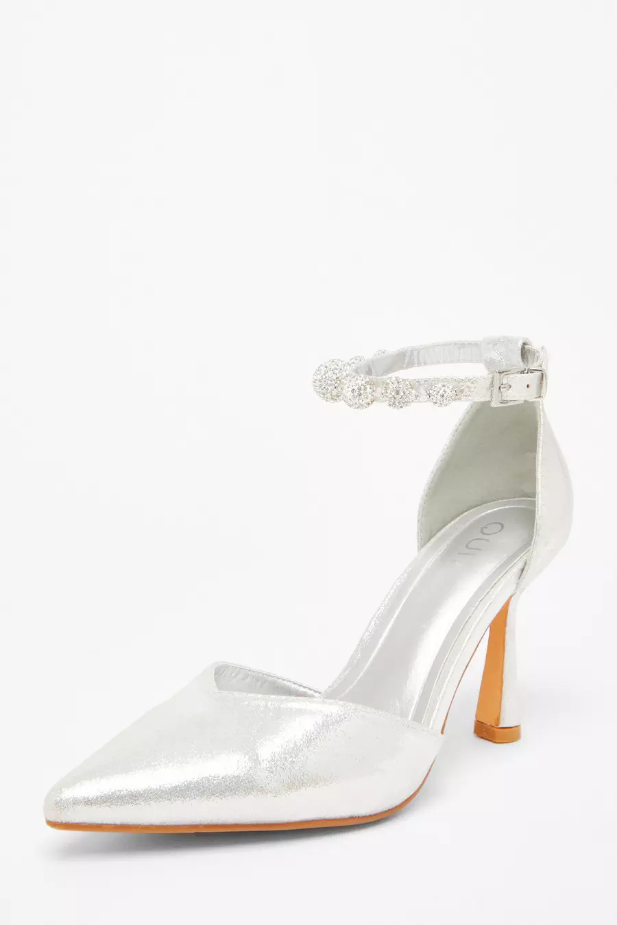 Home/Silver Diamante Ball Court Heels | Quiz Clothing