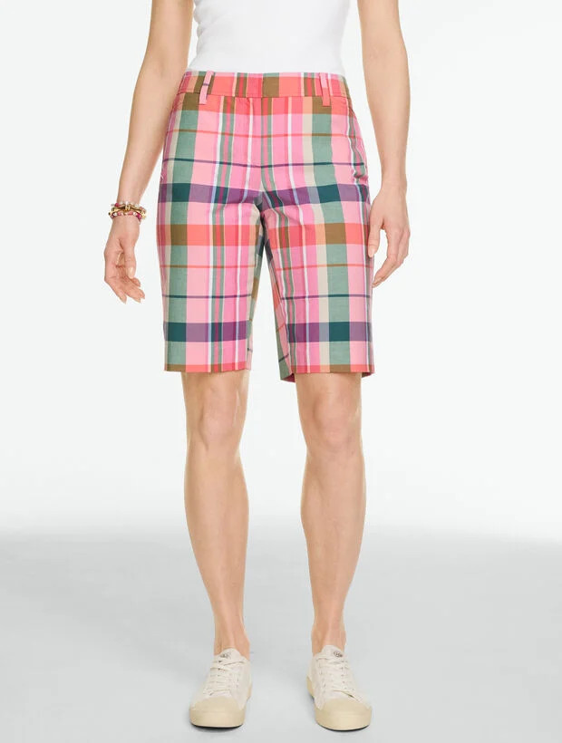 Heritage Twill Perfect Shorts - Modern Madras - 10.5” | Talbots
