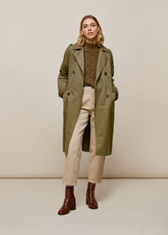 Khaki Izzey Trench Coat | WHISTLES | Whistles | Whistles