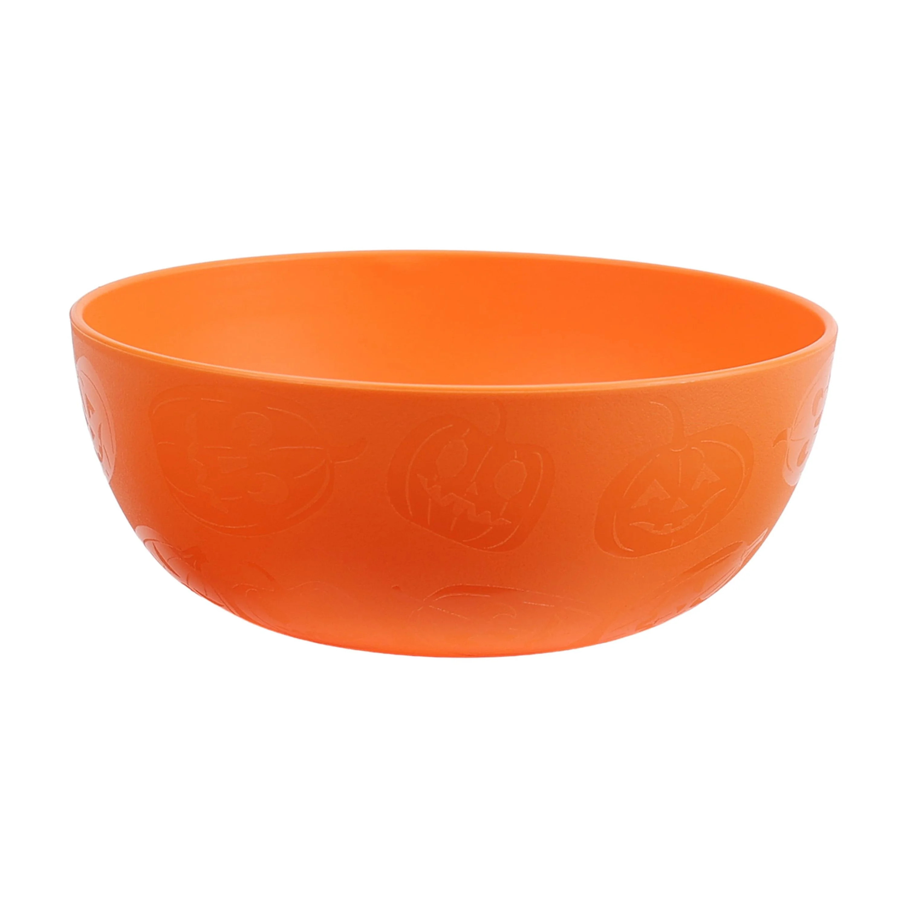Mainstays 38 Ounce Round Plastic Etched Pumpkin Bowl, Orange - Walmart.com | Walmart (US)