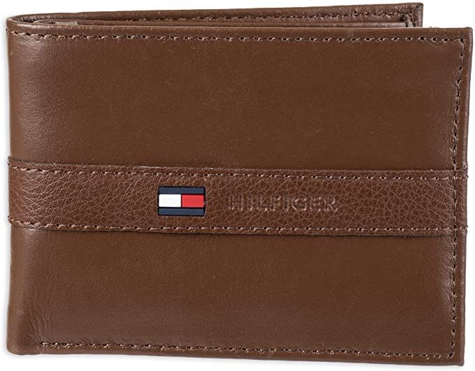 Tommy Hilfiger Men's Genuine Leather Passcase Wallet with Multiple Card Slots | Amazon (US)