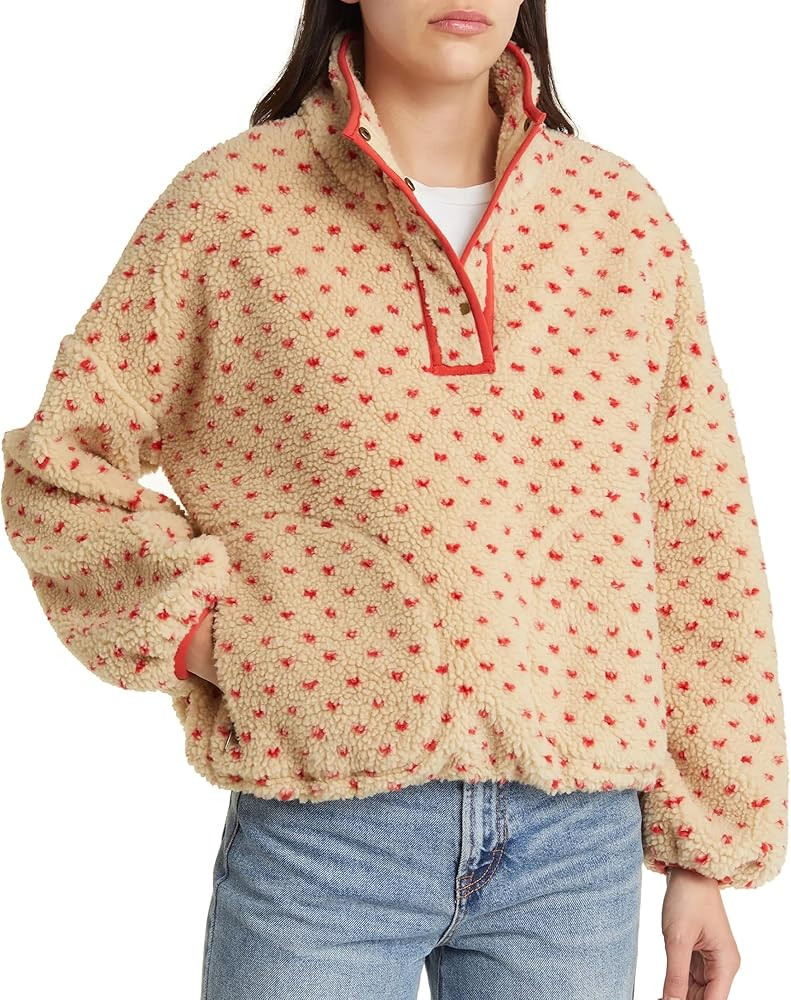 Hixiaohe Fleece Sweatshirt for Women Winter Long Sleeve High Neck Fuzzy Sherpa Pullover Jacket Wa... | Amazon (US)