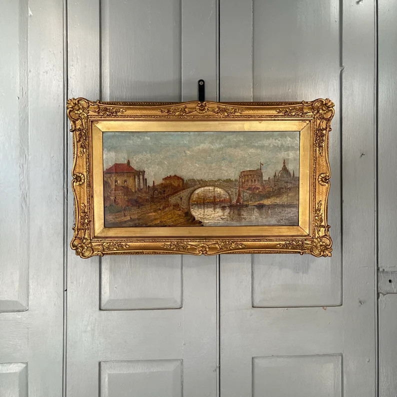 Antique Victorian Oil Painting Study of Venice in Ornate Frame - Etsy | Etsy (US)