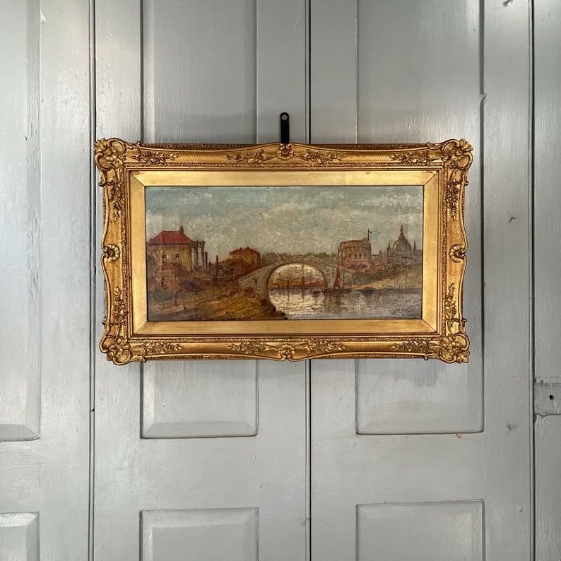 Antique Victorian Oil Painting Study of Venice in Ornate Frame - Etsy | Etsy (US)