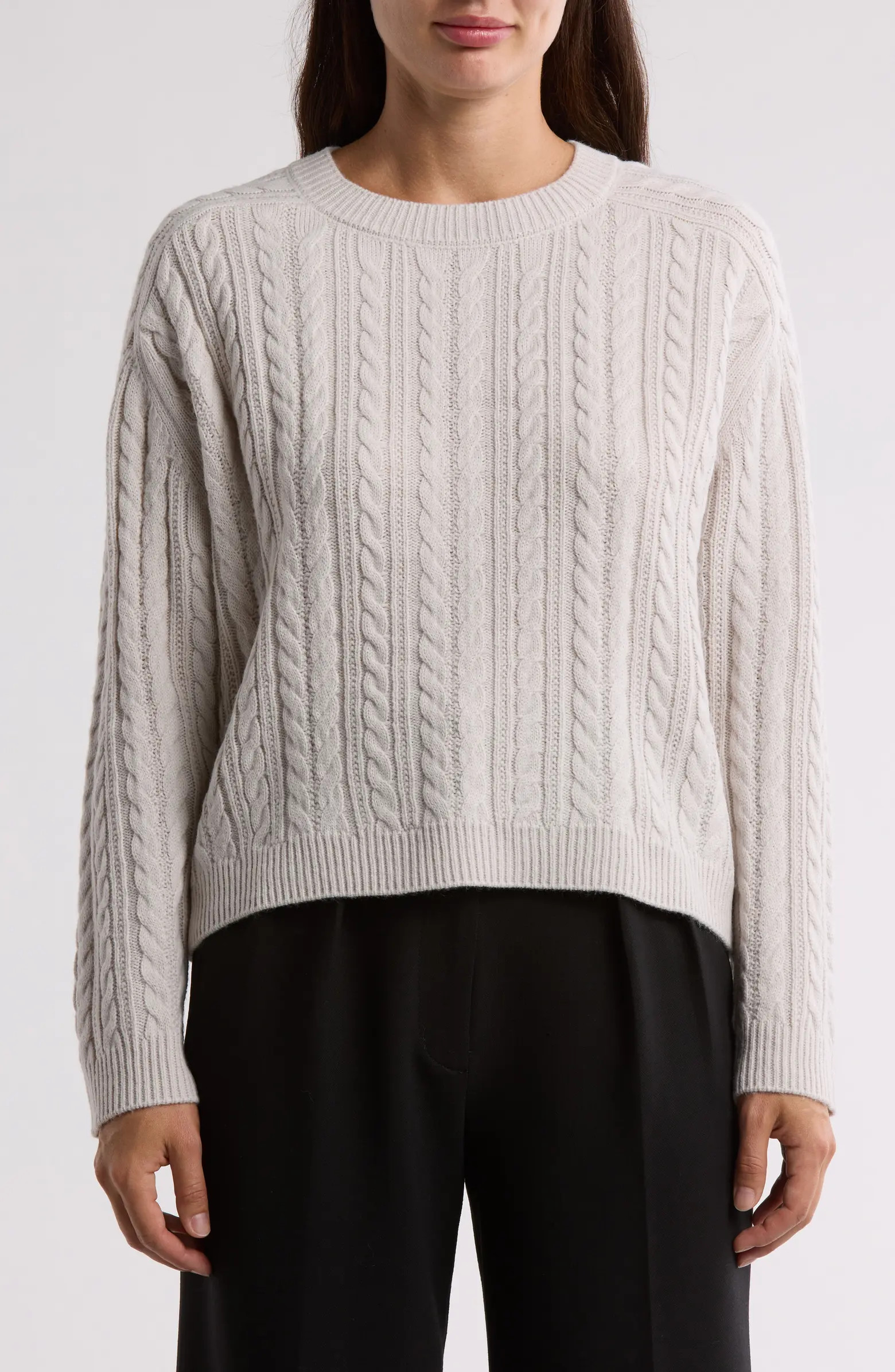 Cable Stitch Crewneck Sweater | Nordstrom Rack
