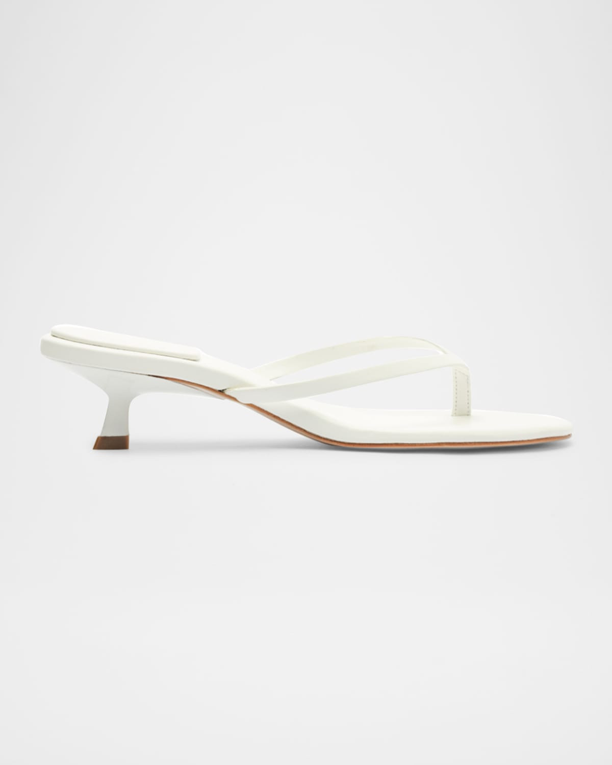 Carolyn Leather Thong Kitten Sandals | Neiman Marcus