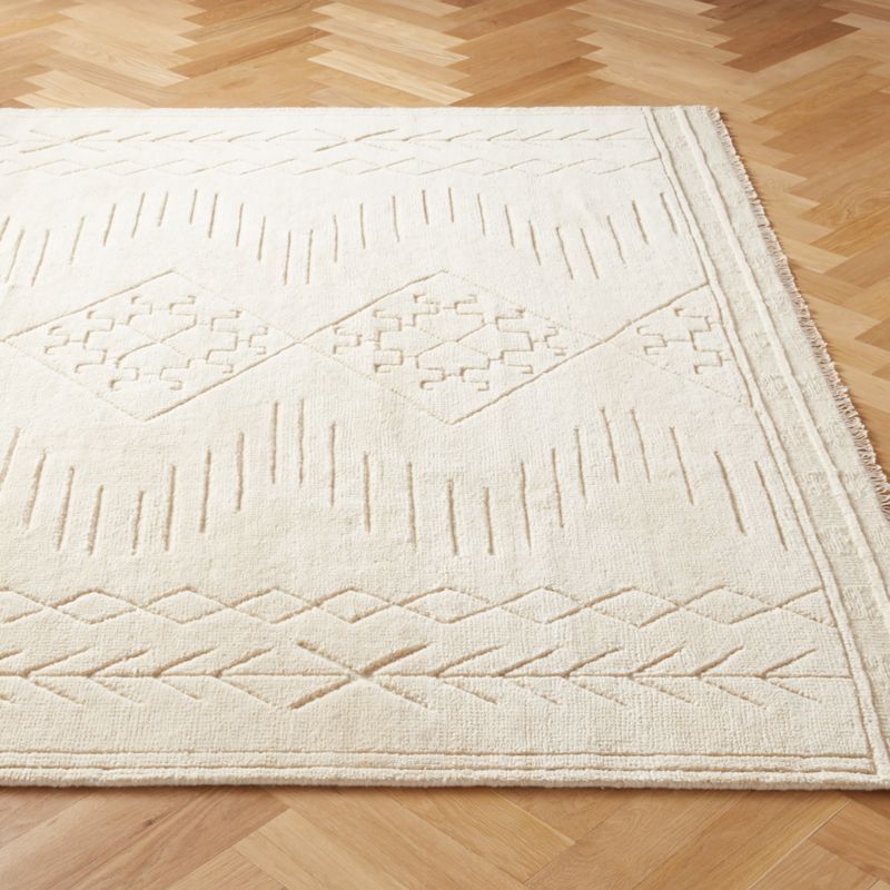 Noa Gabbeh Hand-Knotted Ivory Rug | CB2 | CB2