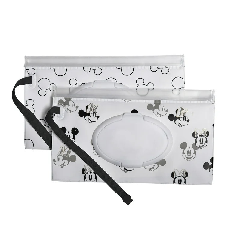 Disney Baby by J.L. Childress Reusable Wet Wipes Case Pouch, 2 Pack - Mickey & Minnie | Walmart (US)
