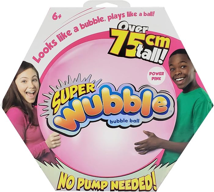 Wubble Super Bubble Ball - Pink | Looks Like a Bubble, Plays Like a Ball! | Inflates to 80cm Tall | Pump not Included | Outdoor Garden Toys | Ages 6+ | Amazon (UK)