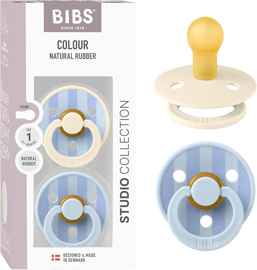 BIBS Pacifiers - Studio 2 Pack | Round Nipple Baby Pacifier | BPA Free Natural Rubber Latex Sooth... | Amazon (US)