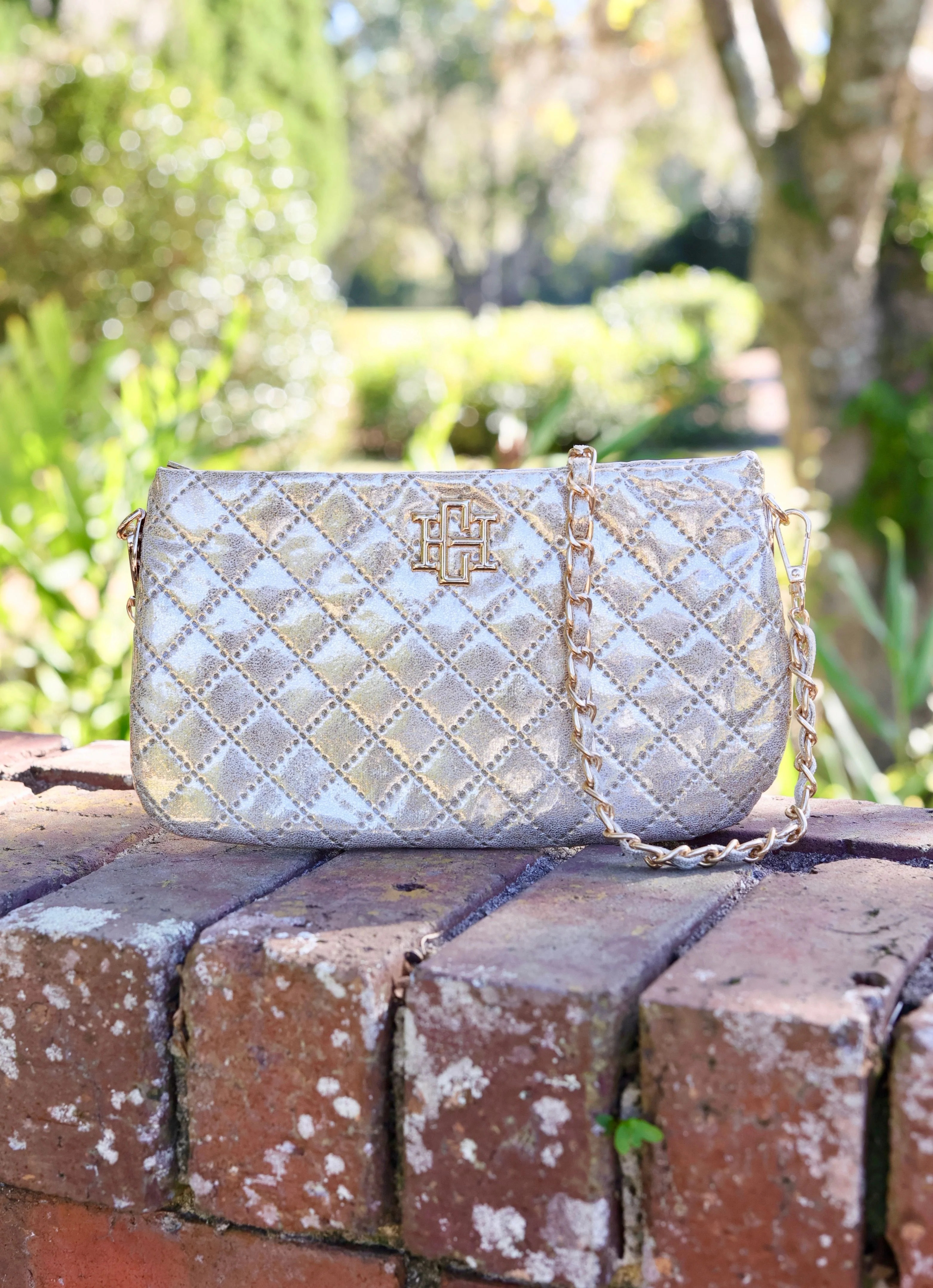 Livi Quilted Crossbody Champagne Pop | Caroline Hill