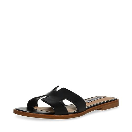Steve Madden Women's Hadyn Sandal, Black Leather, 9.5 | Amazon (US)