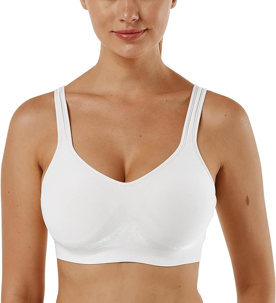 Vertvie Women's Wirefree Bras Seamless Full Coverage Plus Size Sports Bra for Sleeping Yoga Worko... | Amazon (US)