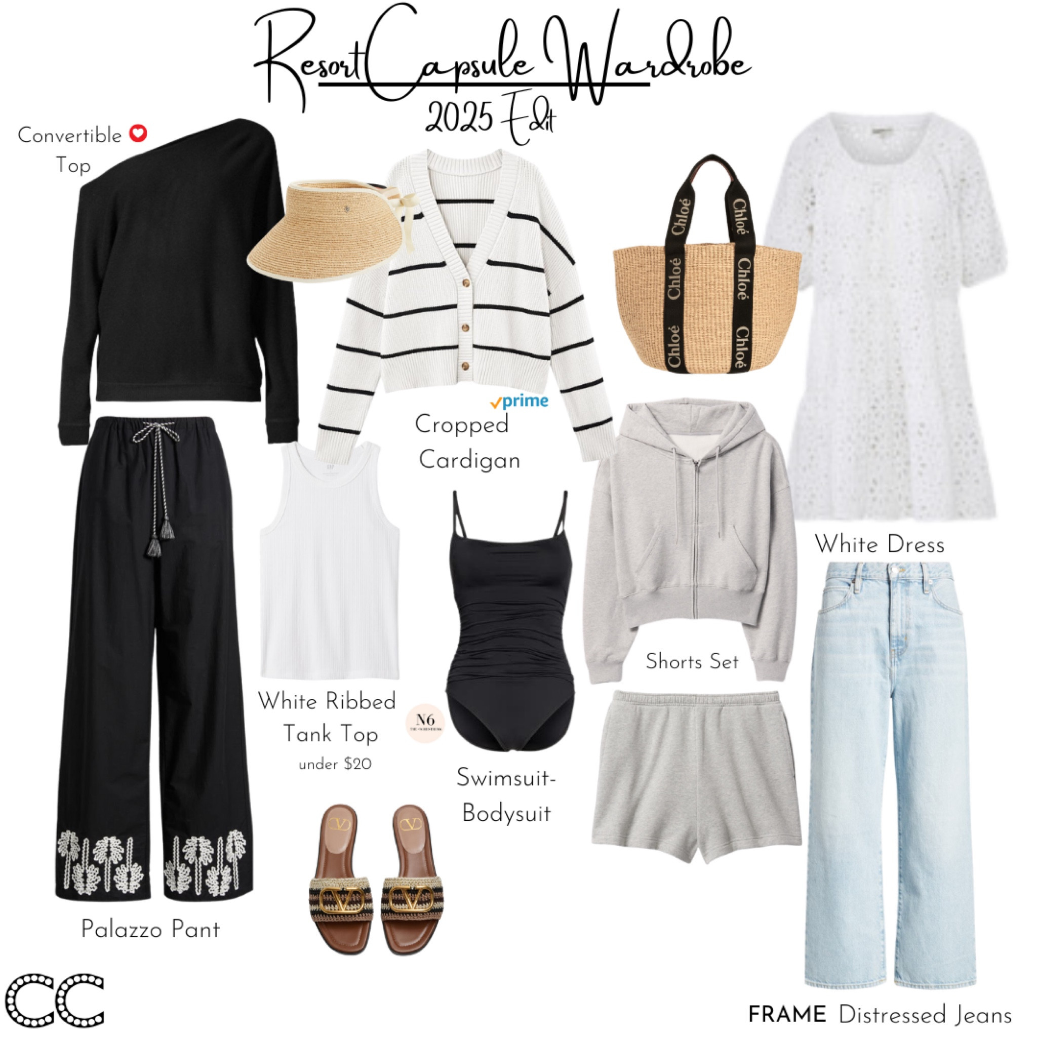 RESORT CASUAL CAPSULE WARDROBE - 2025 edit. 
Mix and match to make 23 different outfit combinations that I’ll say you’re going somewhere !