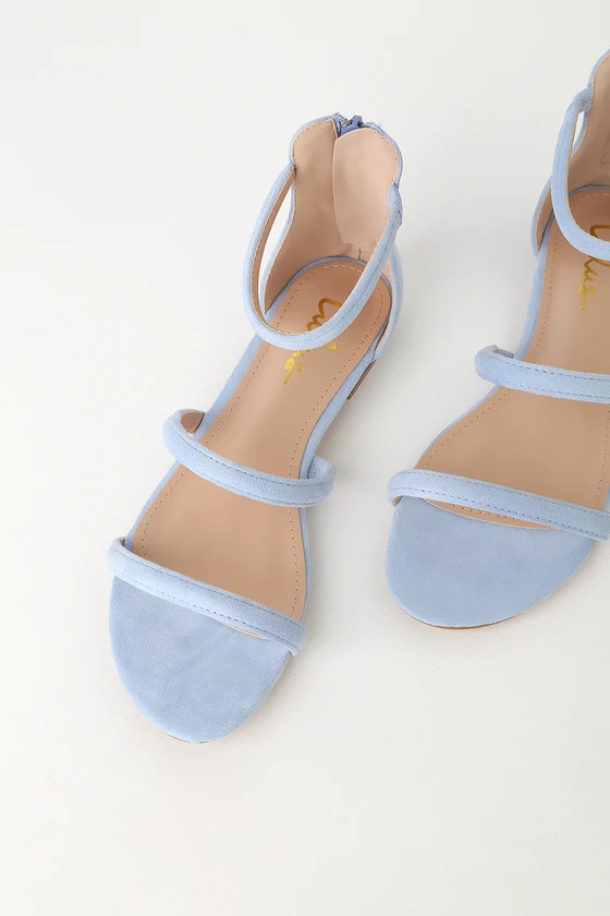 Quin Blue Suede Flat Sandals | Lulus (US)