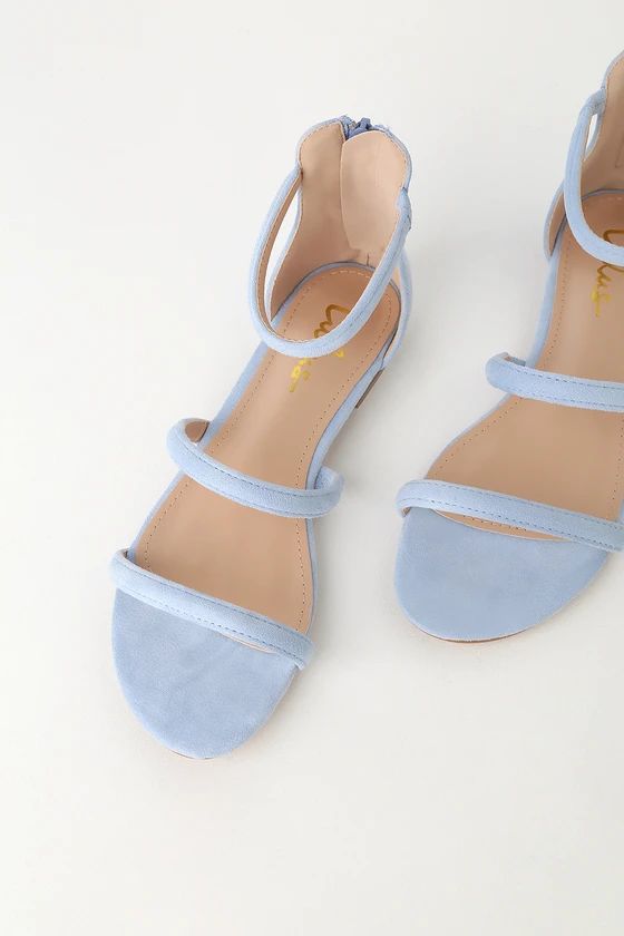 Quin Blue Suede Flat Sandals | Lulus (US)