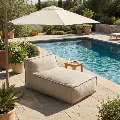 Christopher Knight Home Maegan Outdoor Modern Minimalist Versatile Bean Bag Lounge Chair, Beige | Target
