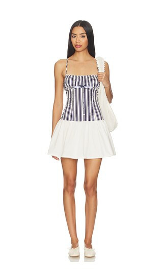WeWoreWhat Drop Waist Dress in White,Navy. - size M | Revolve Clothing (Global)