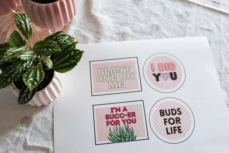Plant Lover Valentines Printable Cards DIGITAL FILE - Etsy | Etsy (US)