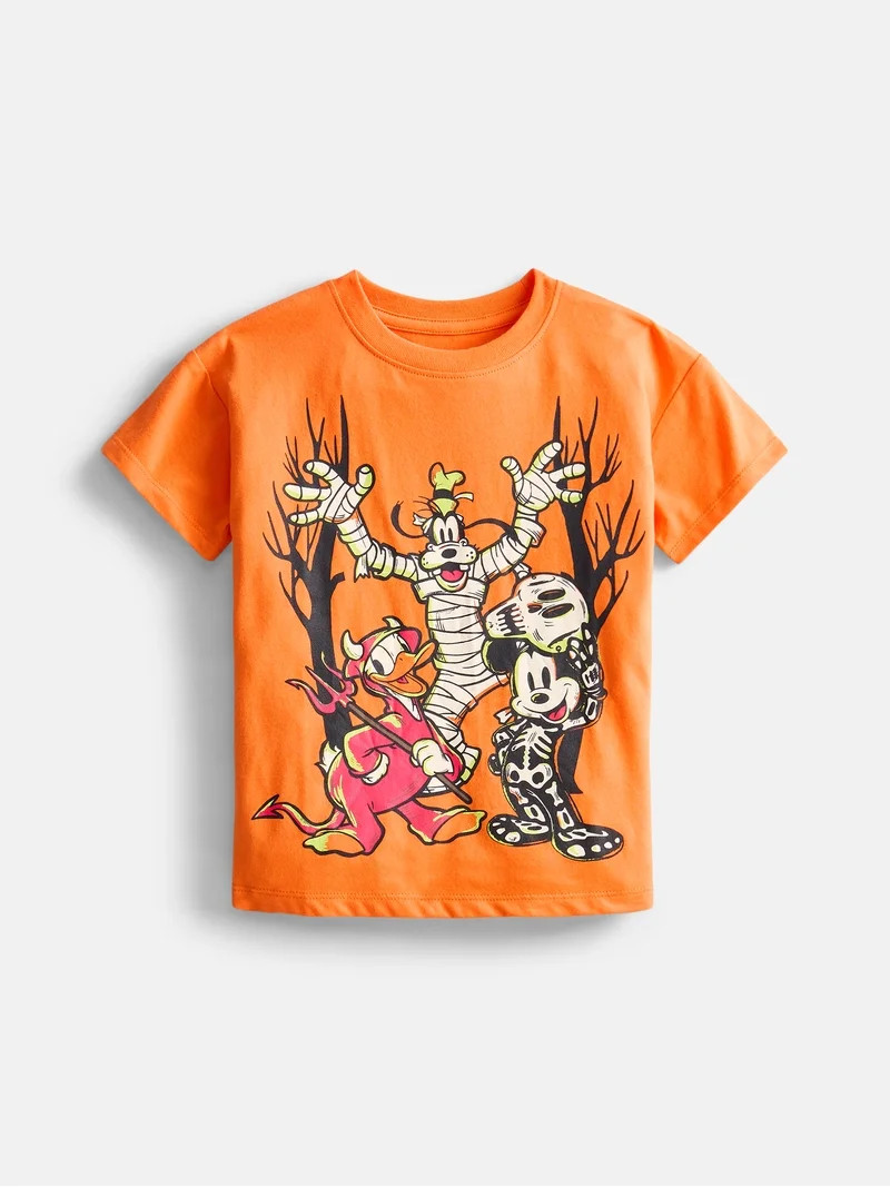 Mickey & Friends Halloween Toddler Boys Graphic Tee with Short Sleeves, Sizes 12M-5T | Walmart (US)