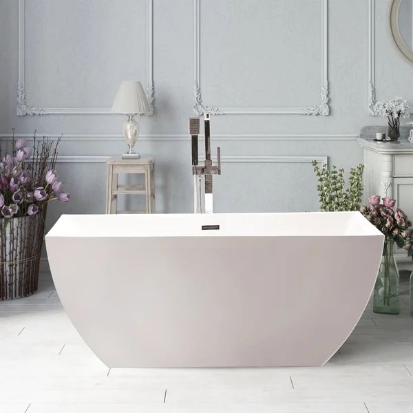 VA6821-MB-S 59" x 30" Freestanding Soaking Bathtub | Wayfair North America