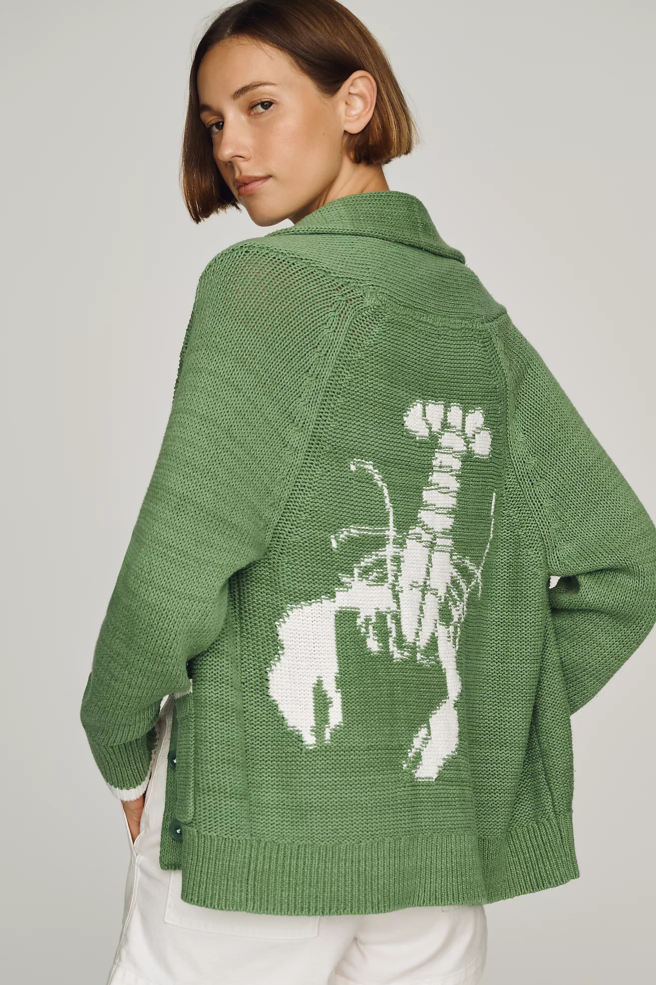 Maeve Foldover Lobster Cardigan | Anthropologie (US)