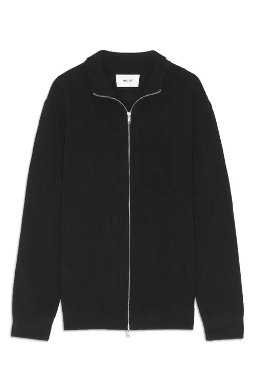 NN07 Danny 6429 Zip Cardigan in Black at Nordstrom, Size Small | Nordstrom