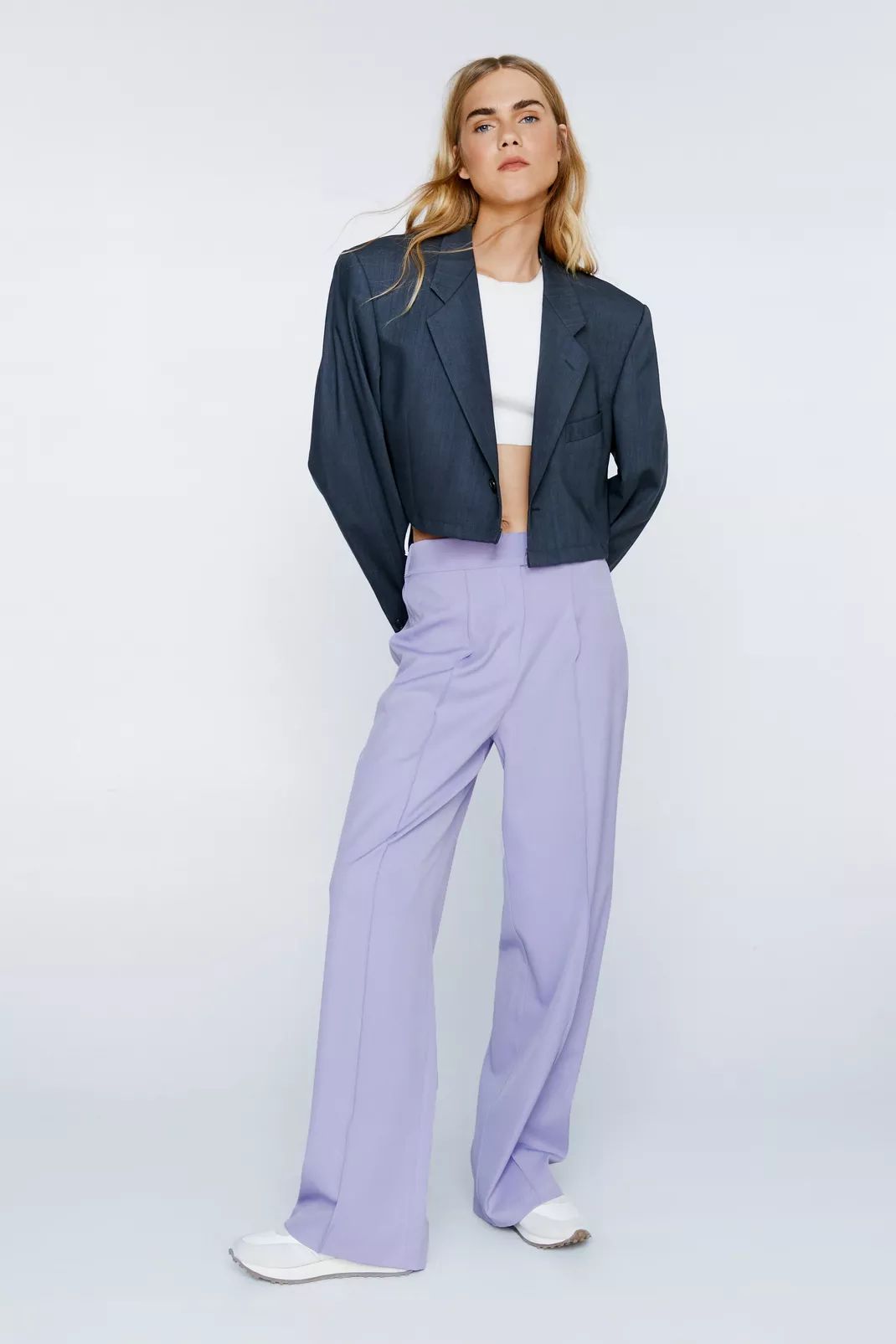 Pleat Front Tailored Wide Leg Pants | Nasty Gal (US)