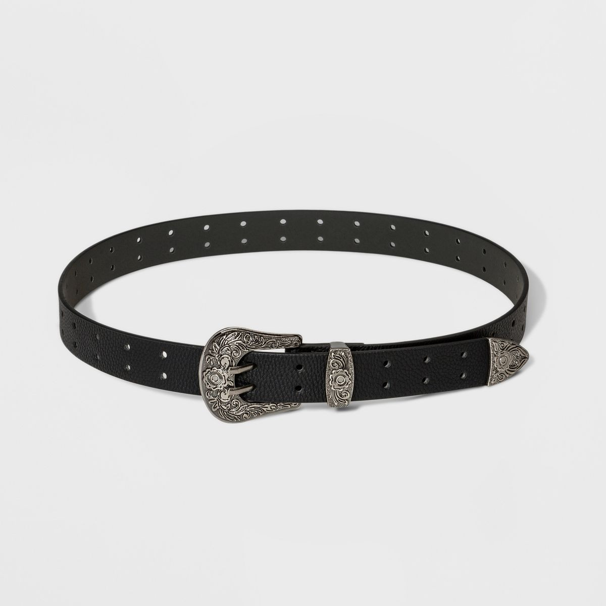 Women's Double Perf Western Belt - Wild Fable™ Black | Target