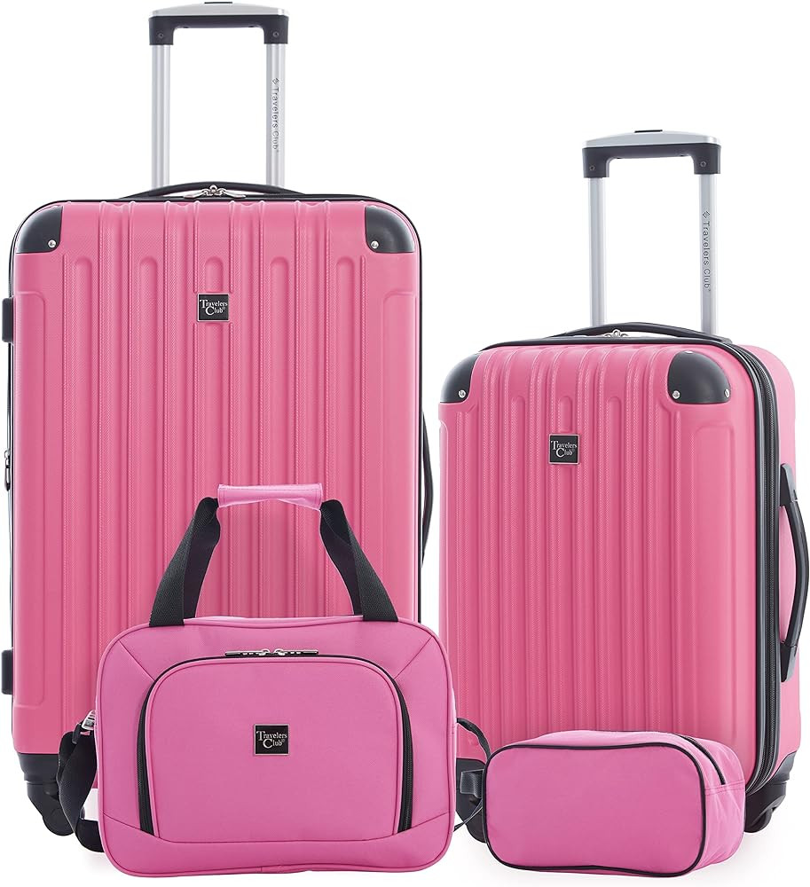 Travelers Club Expandable Midtown Hardside 4-Piece Luggage Travel Set, Rose Gold | Amazon (US)