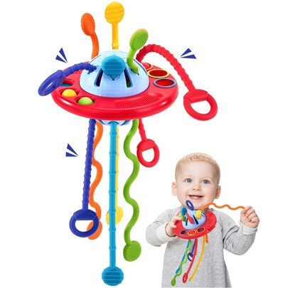 Montessori Toys for 1 Year Old Boy Gifts - Baby Toys 12-18 Months Silicone Pull String Toys for 1 Year Old Girl Gifts Travel Toys Sensory Toys for Tod | SHEIN