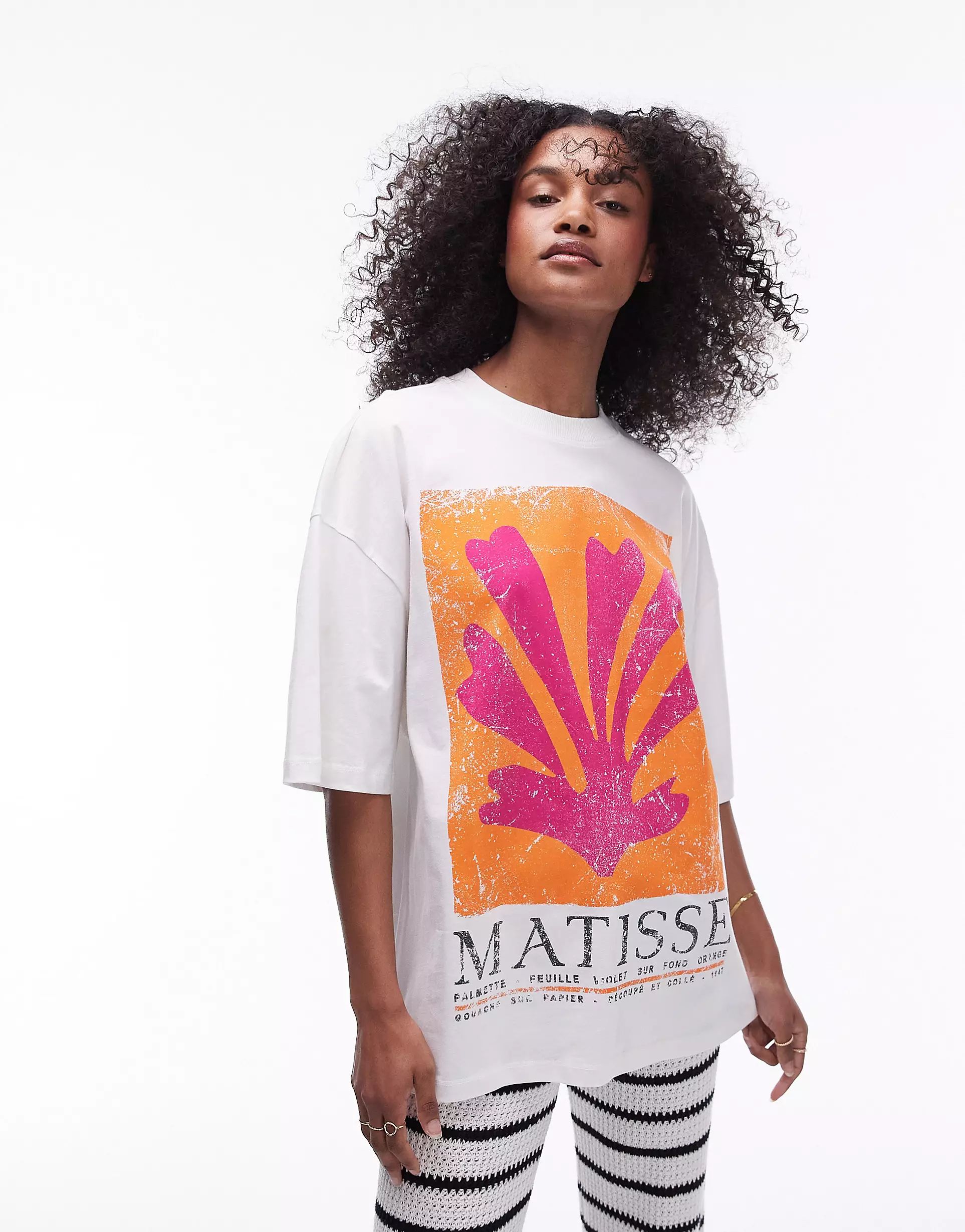 Topshop - T-shirt oversize à motif Art Museum Henri Matisse - Écru | ASOS | ASOS (Global)