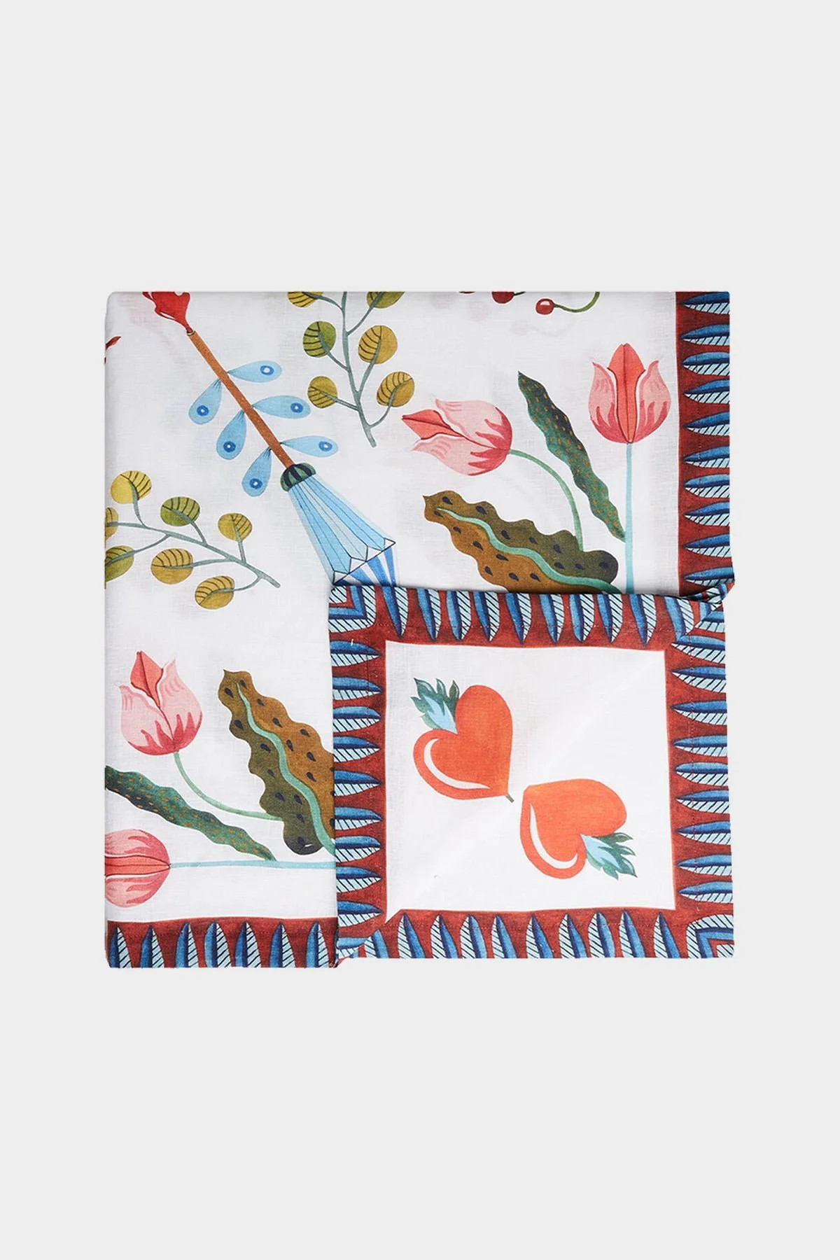 Medium Tablecloth (70inx110in) in White Turning Tulips | Shop Olivia