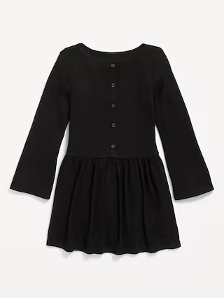 Long-Sleeve Button-Front Fit and Flare Dress for Girls | Old Navy (US)