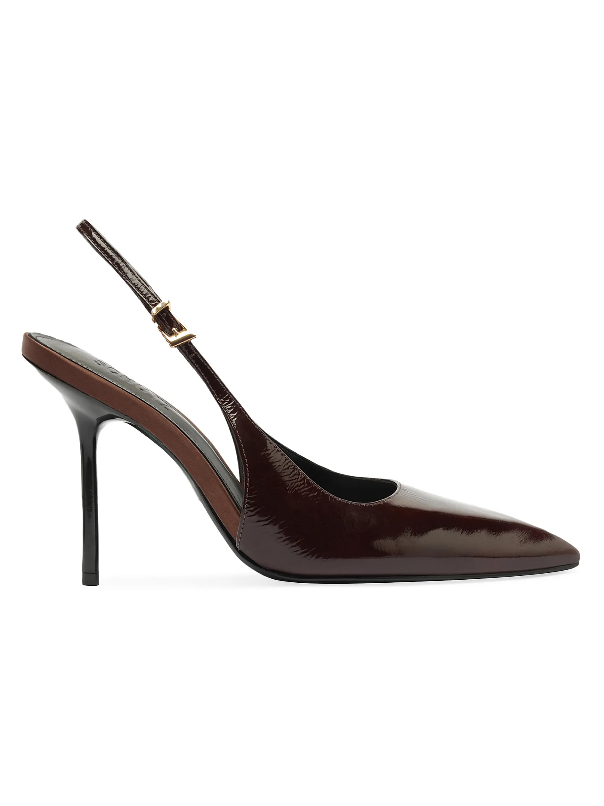 Schutz Leona 115MM Patent Leather Slingback Pumps | Saks Fifth Avenue | Saks Fifth Avenue