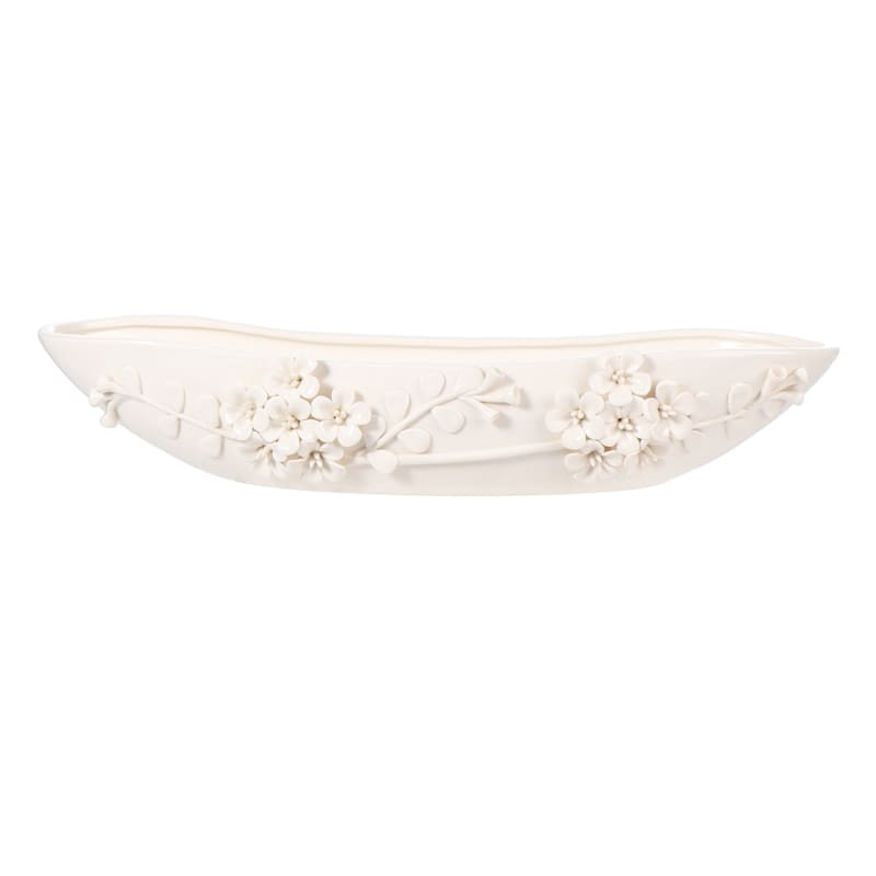 Providence Textured Flower Ceramic Bowl, 22" | At Home