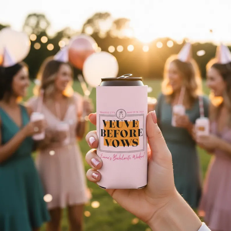 Last Rendez Veuve Slim Can Cooler, Veuve Before Vows Coozie Custom Bachelorette Party Favors, Bri... | Etsy (US)