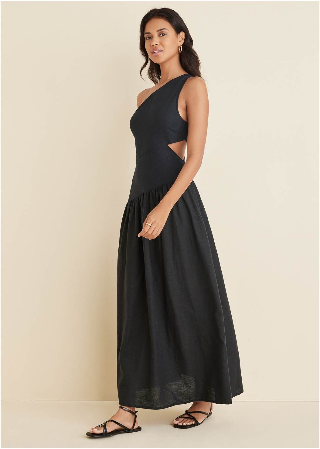Linen Cutout Maxi Dress | VENUS