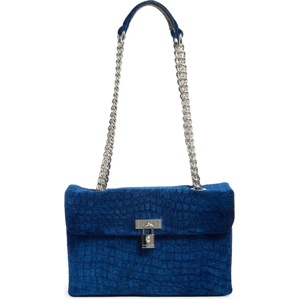Kurt Geiger London Brixton Velvet Shoulder Bag in Navy at Nordstrom Rack | Nordstrom Rack
