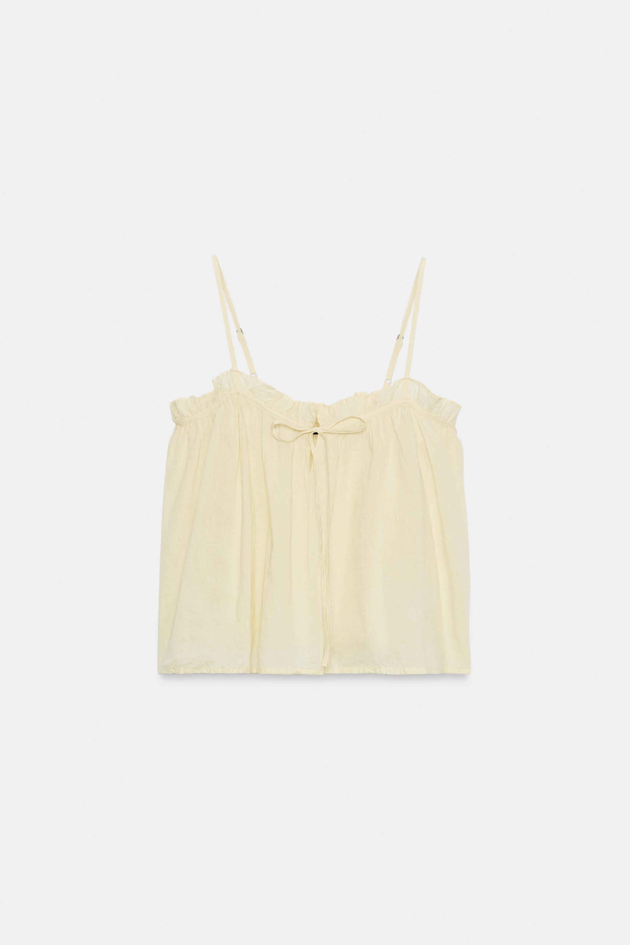 WASHED TIE-STRAP TOP | Zara US
