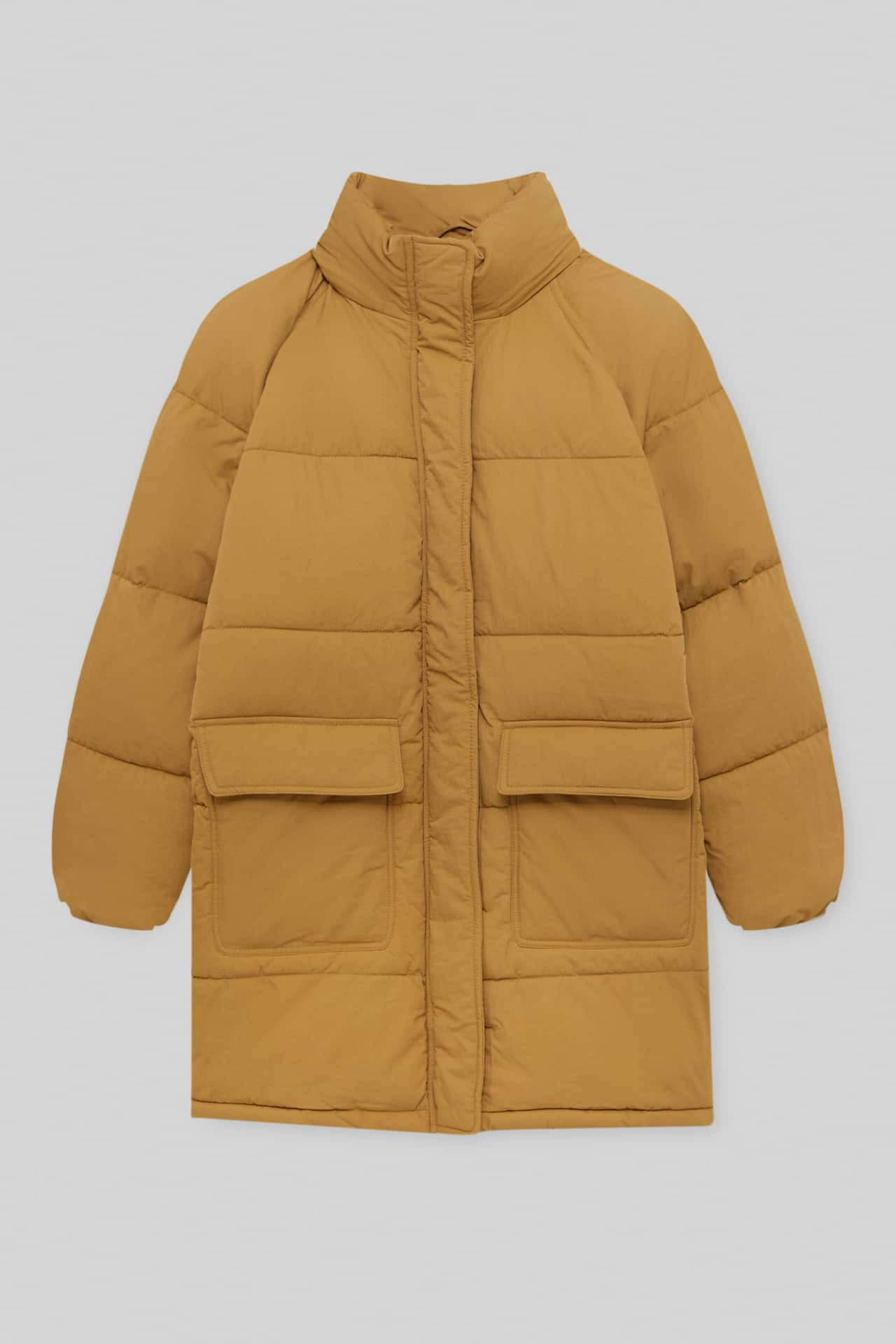 Quilted raglan sleeve coat | Camel Coat | Winter Puffer Coat | Winter Outfit Inspo | PULL and BEAR UK