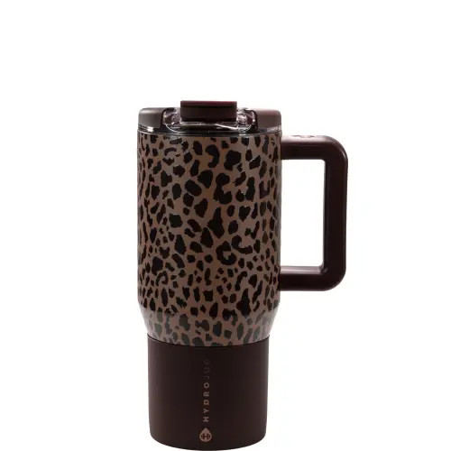 HydroJug Coffee Traveler 20 oz - Leak-Resistant, Ceramic-Lined Insulated Travel Coffee Mug for Hot or Cold Drinks with Flip Lid in Brown Leopard at | Nordstrom