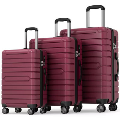 SUGIFT 3-Piece Hardshell Luggage Set Spinner Wheels TSA Lock YKK Zipper Lightweight Durable ABS+P... | Target