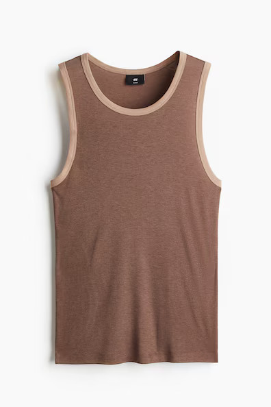 H & M - Slim-Fit Tank Top - Beige | H&M (US + CA)