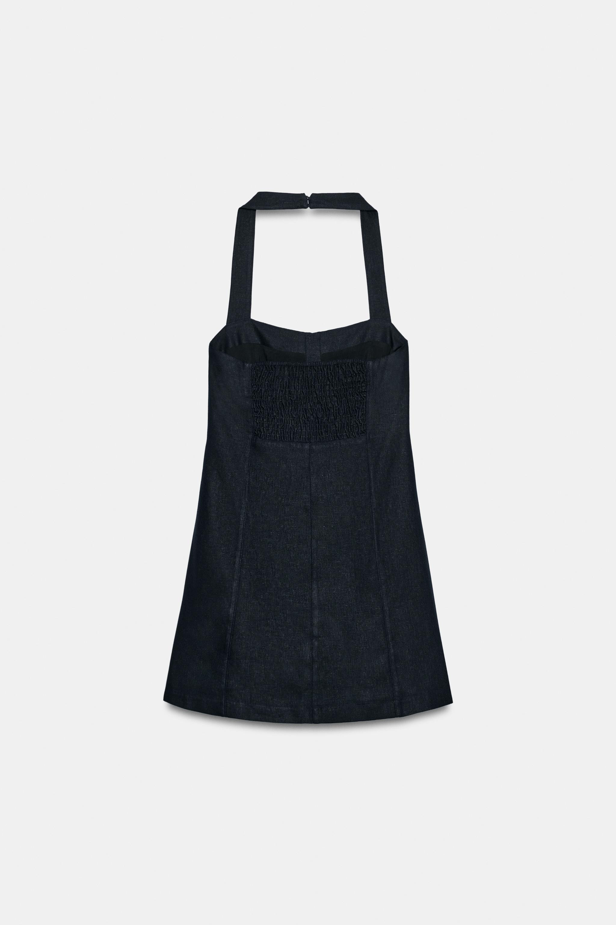 SHORT LINEN BLEND DRESS WITH FROGGING DETAIL | Zara UK