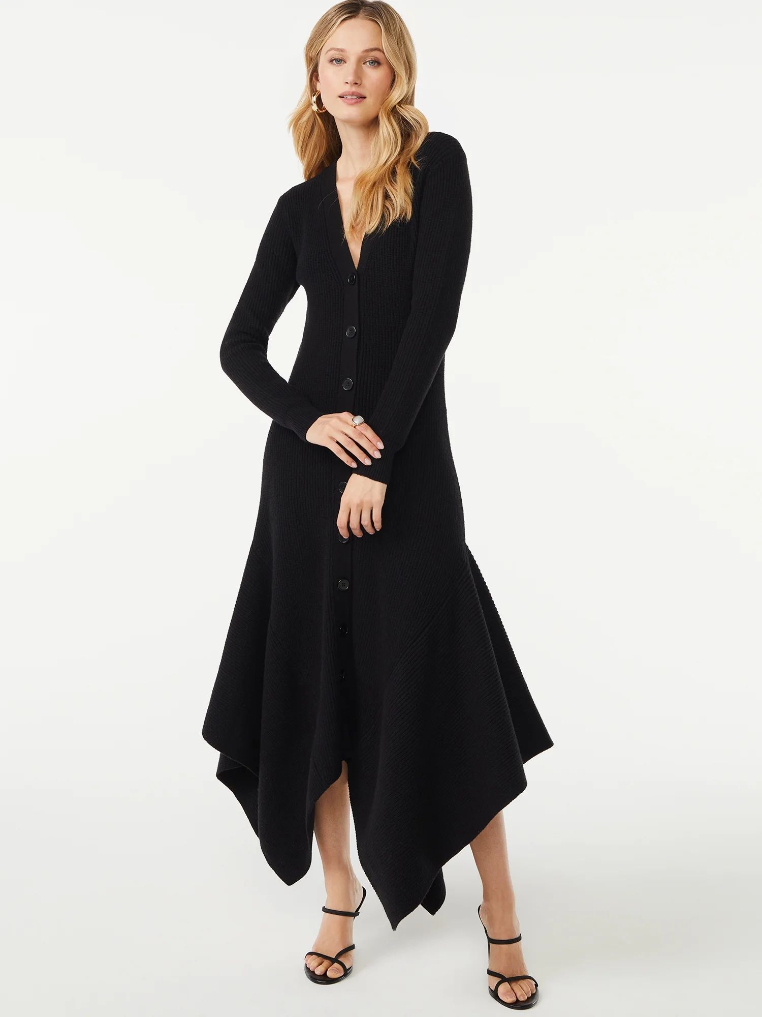Scoop Women's Button Up Sweater Dress | Walmart (US)