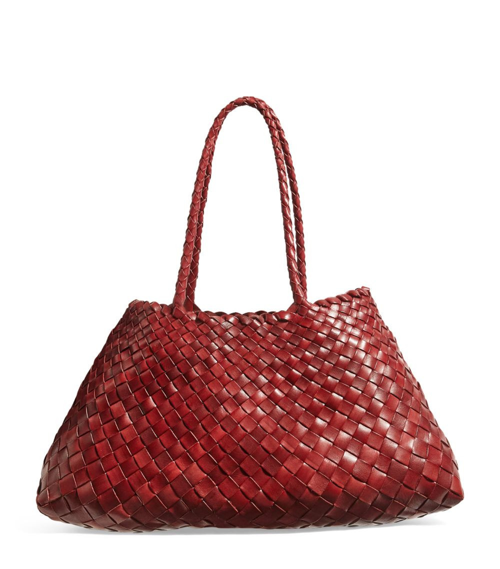 Large Leather Woven Santa Croce Tote Bag | Harrods