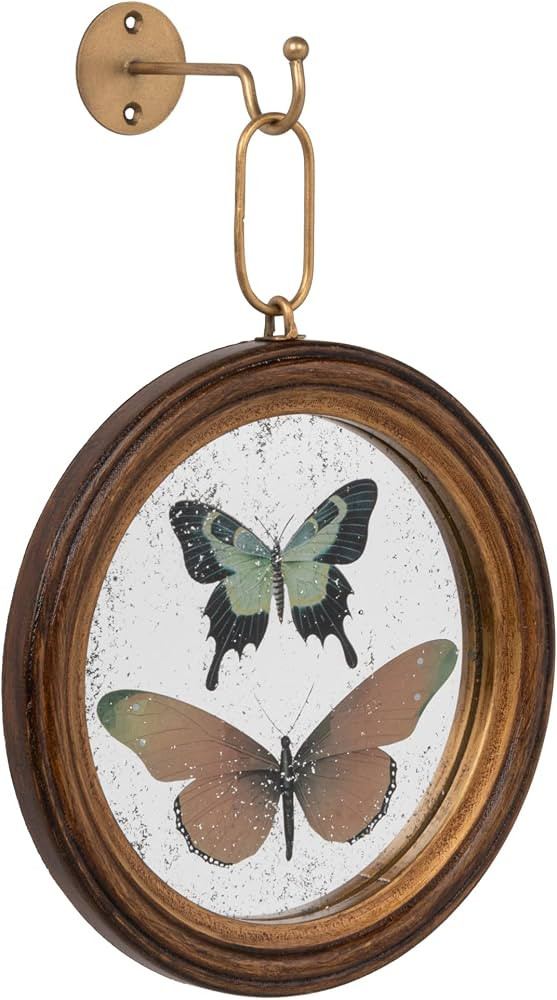 Creative Co-Op Framed Antique Wall Decor with Butterflies | Amazon (US)