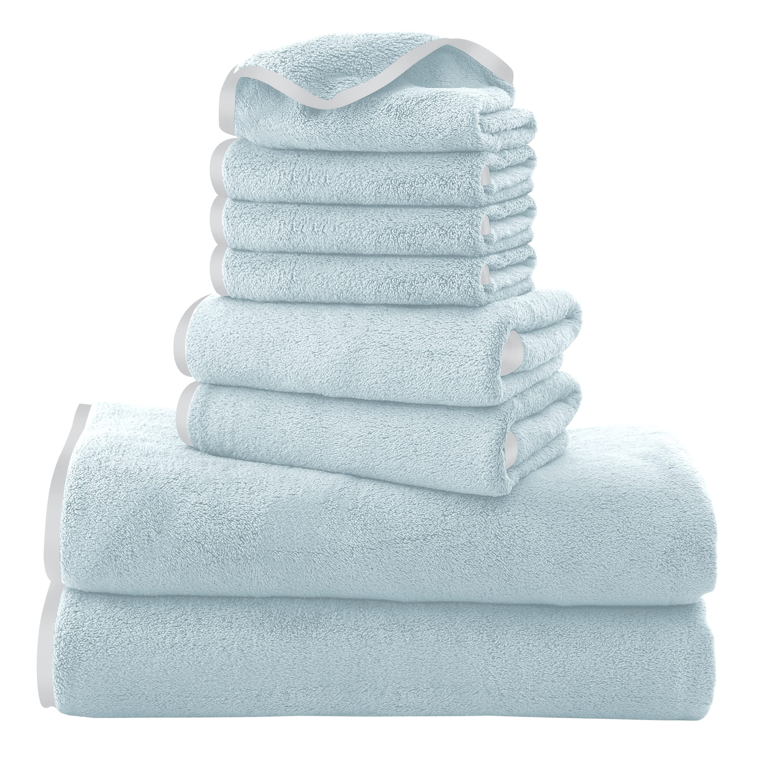 Cosy Family Microfiber 8-Piece Towel Set, 2 Bath Towels, 2 Hand Towels, and 4 Wash Cloths, Ultra ... | Amazon (US)