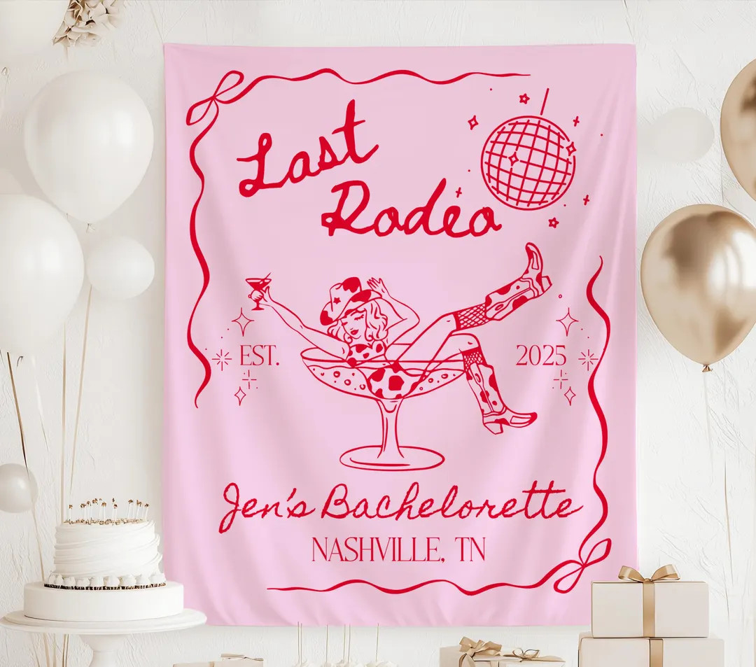 Last Rodeo Bachelorette Decorations, Cowgirl Bachelorette Backdrop, Nashville Bachelorette Banner... | Etsy (US)